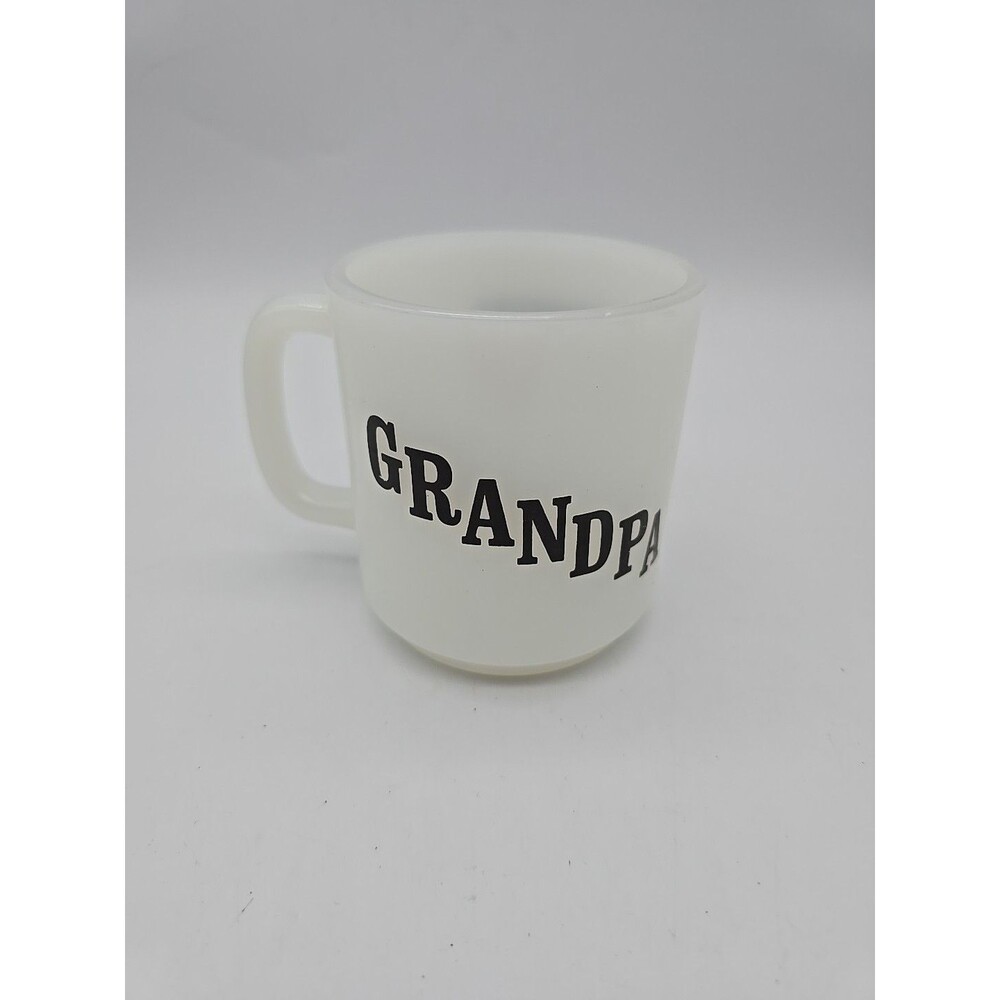 Vintage Grandpa Coffee Mug Milk Glass by Glasbake
